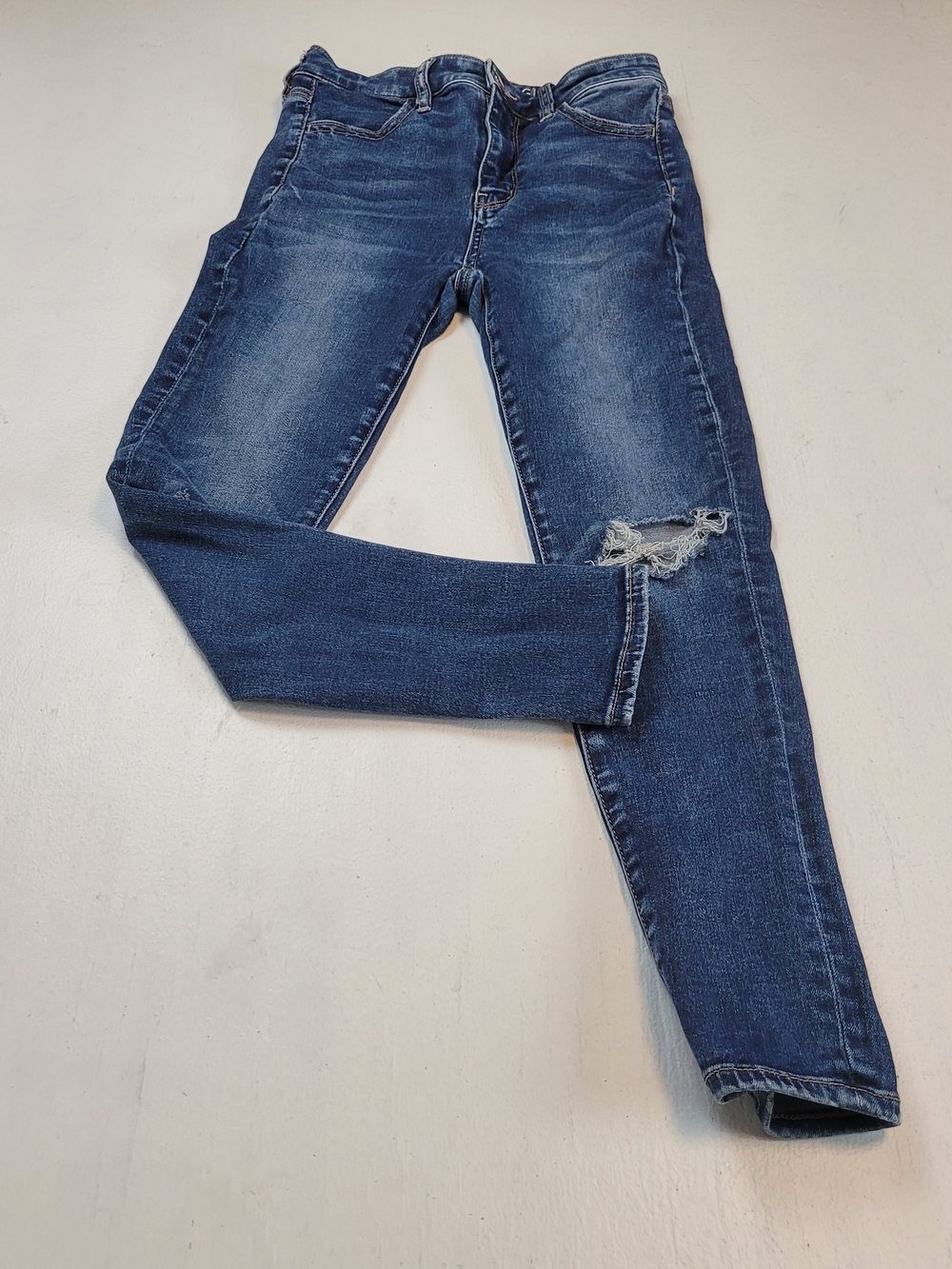American Eagle Outfitters Dark Blue Skinny Distressed Jeans
